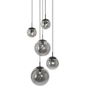 Steinhauer Glas Hängelampe Bollique, dimmbar, schwarz, für Wohn- / Esszimmer, Metall, Modern, Pendelleuchte