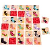 Bigjigs Holz Memory Spiel Socken - Lernspiel für Kinder Gedächtnis