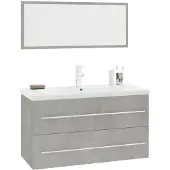 vidaXL 3-tlg. Badmöbel-Set Betongrau