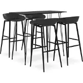 vidaXL 5-tlg. Bar-Set Schwarz , Esszimmer Design 2024