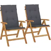 Syfax Gartenstühle mit Kissen 2 Stk. Massivholz Teak