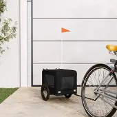 vidaXL "2026 Promotion" Fahrradanhänger Hunde Schwarz Oxford-Gewebe & Eisen - Hundebetten CC32695