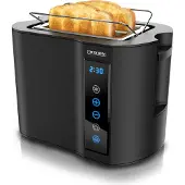 Arendo Toaster Kurzschlitz, Brötchenaufsatz, Wärmeisoliertes Gehäuse, Display, Touch