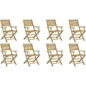 vidaXL Gartenstühle 8 Stk. Klappbar 54,5x61,5x86,5cm Massivholz Akazie