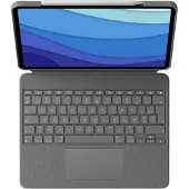 Logitech Combo Touch - Tastatur und Foliohülle - mit Trackpad - hintergrundbeleuchtet - Apple Smart connector - AZERTY - Französisch - Oxford Gray - für Apple 12.9-inch iPad Pro (5. Generation)