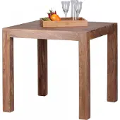 Wohnling Esstisch MUMBAI Massivholz Akazie 80 cm Esszimmer-Tisch Holztisch Design Küchentisch Landhaus-Stil dunkel-braun