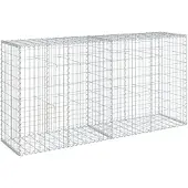 vidaXL Gabione mit Deckel 200x50x100 cm Verzinktes Eisen