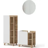 Vicco Badmöbel-Set Karen Sonoma/Weiß 3 Teile, Model 40785