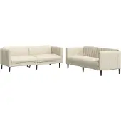 vidaXL 2-tlg. Sofagarnitur Creme Stoff