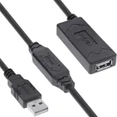 InLine USB 2.0 Aktiv-Verlängerung, USB-A Stecker/Buchse, 20m, 20 m, USB A, USB A, USB 2.0, 0,48 Gbit/s, Schwarz