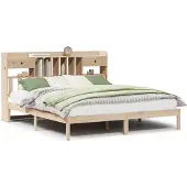 Syfax Massivholzbett mit Regal ohne Matratze 180x200 cm Kiefernholz
