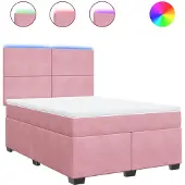 Syfax Boxspringbett mit Matratze Rosa 140x200 cm Samt