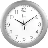 Hama Teneriffa, Wand, Analoge Uhr, Rund, Silber, Weiß, Kunststoff, Glas