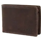 Bugatti Leder Geldbörse Hunter RFID Coin Wallet with Flap 4CC Brown braun