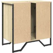 vidaXL Waschbeckenunterschrank Sonoma-Eiche 60x35x60 cm Holzwerkstoff