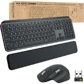 Logitech Master MX Keys Combo for Bussiness, Kabellos, RF Wireless + Bluetooth, Scherenschalter, QWERTZ, LED, Graphit