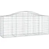 vidaXL Gabione mit Hochbogen 200x50x80/100 cm Verzinktes Eisen