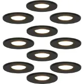 HOFTRONIC™ LED Einbaustrahler 6W 650lm 2700K IP65 Schwarz 10er Set