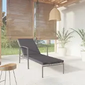 Prolenta Maison Exclusive - Sonnenliege mit Auflage Poly Rattan Grau