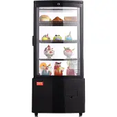 Vevor Kühlvitrine Kühlschrankvitrine Gebäckvitrine Bäckereivitrine 85 L, 3-stufiger kommerzieller Kühlvitrinenschrank mit LED-Beleuchtung & TURBO-Kühlung & frostfreie Luftkühlung für Café