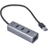 ITEC i-tec Metal USB 3.0 HUB 4 Port, USB 3.2 Gen 1 (3.1 Gen 1) Type-A, USB 3.2 Gen 1 (3.1 Gen 1) Type-A, 5000 Mbit/s, Grau, USB, 96 mm