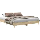 Syfax Bettgestell ohne Matratze Sonoma-Eiche 180x200 cm Holzwerkstoff