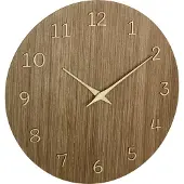 TFA-Dostmann Wanduhr - dunkles Naturholz - D30 cm - Holz - Wanduhr - rund