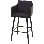MCW Barhocker MCW-H93, Barstuhl Tresenhocker, Fußablage Metall Kunstleder schwarz