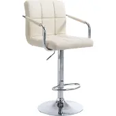 CLP Barhocker Lucy V2 höhenverstellbar und drehbar creme Gestell Farbe chrom
