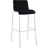 CLP Barhocker Hover stapelbar Stoffbezug Vierfußgestell bis 150 kg schwarz Gestell Farbe chrom