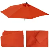 MCW Ersatz-Bezug für Sonnenschirm halbrund Parla, Sonnenschirmbezug Ersatzbezug, 270cm Stoff/Textil UV 50+ terracotta