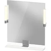 Duravit Sivida Spiegel, chrom, 650x36x650mm, Aufsatzleuchte, Sensorschalter, Netzanschluss, SV7421010220000, Farbe: Weiß Hochglanz
