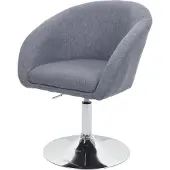 Mendler Esszimmerstuhl HWC-F19, Küchenstuhl Stuhl Drehstuhl Loungesessel, drehbar höhenverstellbar Stoff/Textil dunkelgrau