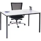 Mendler Schreibtisch Braila, Konferenztisch Bürotisch Seminartisch, 120x80cm MDF weiß