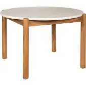 Ebuy24 Terracina Gartentisch Ø120cm Natur, weiß.