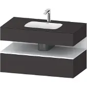 Duravit Einbauwaschtisch-Möbel-Set Qatego 100x55x60cm, w m/Grap matt, Konsolen-Waschtischunterbau