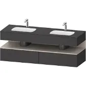 Duravit Einbauwaschtisch-Möbel-Set Qatego 160x55x60cm, Konsolen-Waschtischunterbau, Tau m/Grap ma