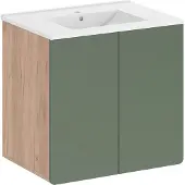 Vicco Waschbeckenunterschrank Izan Goldkraft Eiche/Grün 2-teilig, Model 54559