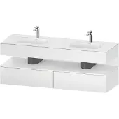 Duravit Einbauwaschtisch-Möbel-Set Qatego 160x55x60cm, Kon-WTU, Nischenb, we ma