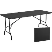 Oviala 8-Sitzer-Klapptisch von 180 cm aus schwarzem HDPE Schwarz - REKKEM