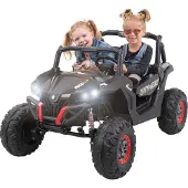 Actionbikes Motors UTV Buggy MX | 4x4 Allrad - Kinder Elektro Auto - 2,4 GHz Fernbedienung - 2 x 12 V Motoren - USB - AUX - Bluetooth (Schwarz)