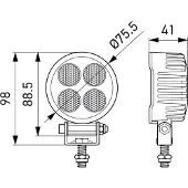 Hella Arbeitsscheinwerfer 12 V 24 W LED 5.700 K 1.700 lm universell einsetzbar