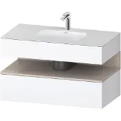 Duravit Einbauwaschtisch-Möbel-Set Qatego 100x55x60cm, T matt/we ma, Konsolen-Waschtischunterbau