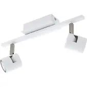 Eglo LED Deckenlampe Vergiano, 2 flammige Deckenleuchte dimmbar, Deckensstrahler aus Metall, Alu, Wohnzimmerlampe, Spots inkl. GU10, warmweiß
