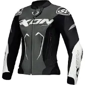 Ixon Vortex 3 JKT L Schwarz Anthrazit Weiß Damen Motorrad Lederjacke Größe M