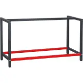Wiltec Werkbank Gestell 150 x 57 x 81 cm aus Stahl, Werkbankgestell in Anthrazit Rot, Tischgestell max. 200 kg als Werkbank, Arbeitstisch & Sideboard