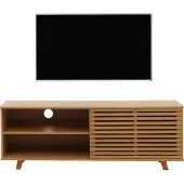 OEM Bambus TV-Rack MCW-N80, Fernsehtisch Lowboard Kommode, Staufächer MVG- 50x140x40cm