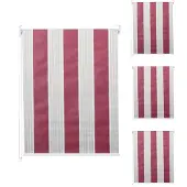 Mendler 4er-Set Rollo MCW-D52, Fensterrollo Seitenzugrollo Jalousie, 120x230cm Sonnenschutz blickdicht rot/weiß/beige