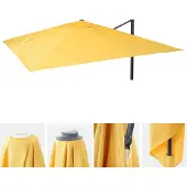 Mendler Ersatz-Bezug für Luxus-Ampelschirm MCW-A96, Sonnenschirmbezug Ersatzbezug, 3x4m (Ø5m) Polyester gelb