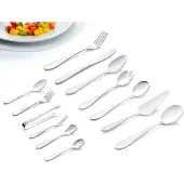 Huismerk Besteckset 12 Personen - 70 Teile - Löffel - Messer - Gabeln - Edelstahl - Silber